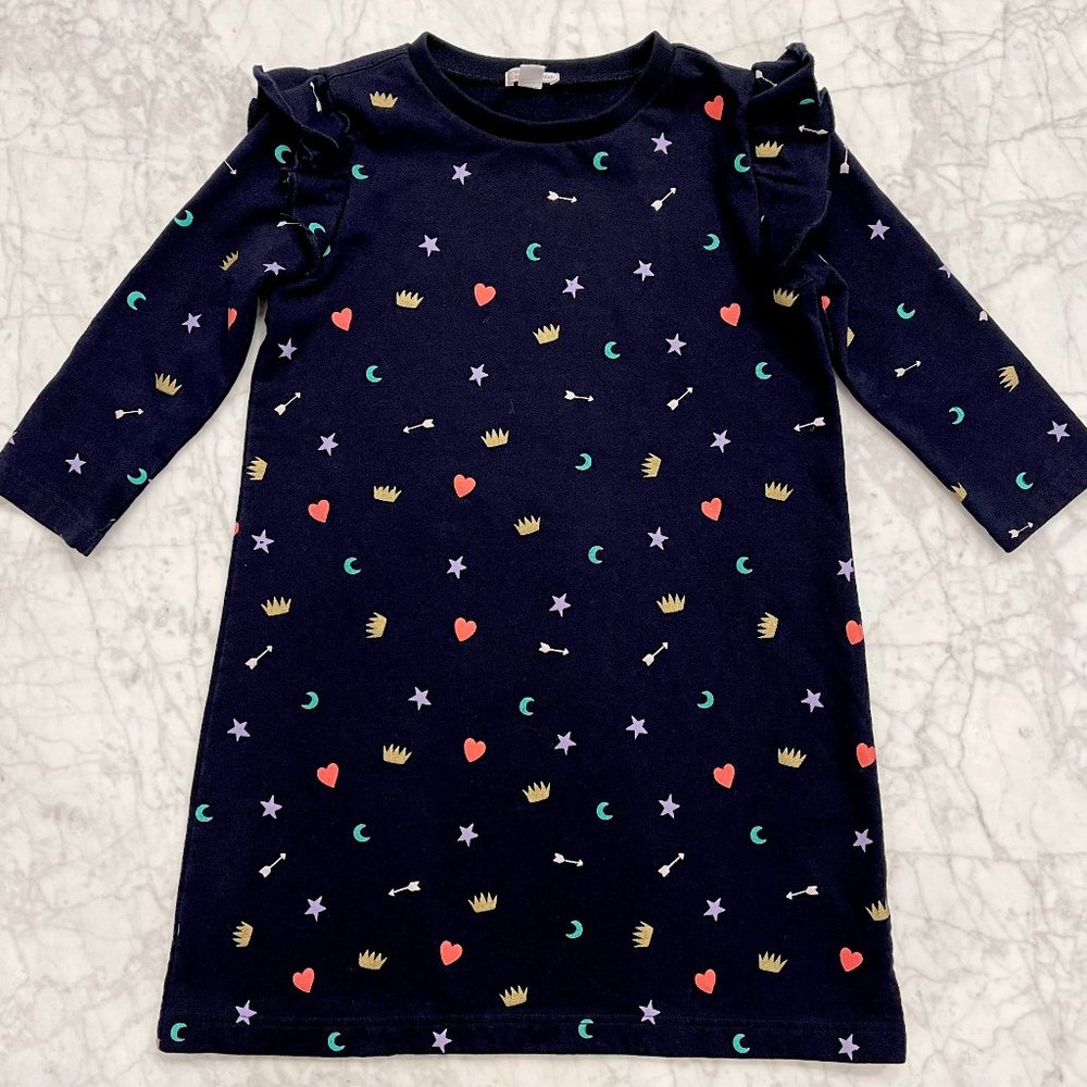 J.Crew Crewcuts Girl's Navy Sweatshirt Dress Size 10